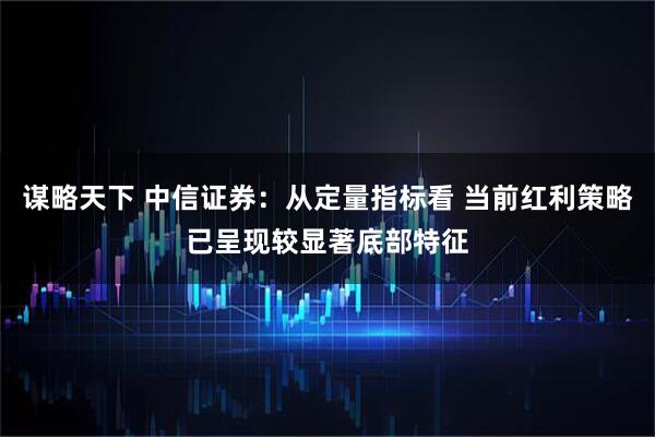 谋略天下 中信证券：从定量指标看 当前红利策略已呈现较显著底部特征