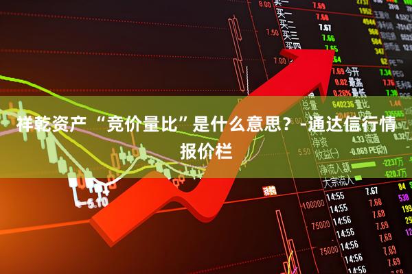 祥乾资产 “竞价量比”是什么意思？-通达信行情报价栏