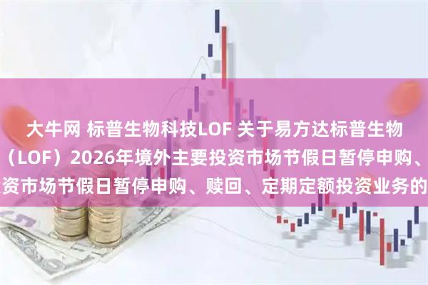 大牛网 标普生物科技LOF 关于易方达标普生物科技指数证券投资基金（LOF）2026年境外主要投资市场节假日暂停申购、赎回、定期定额投资业务的公告